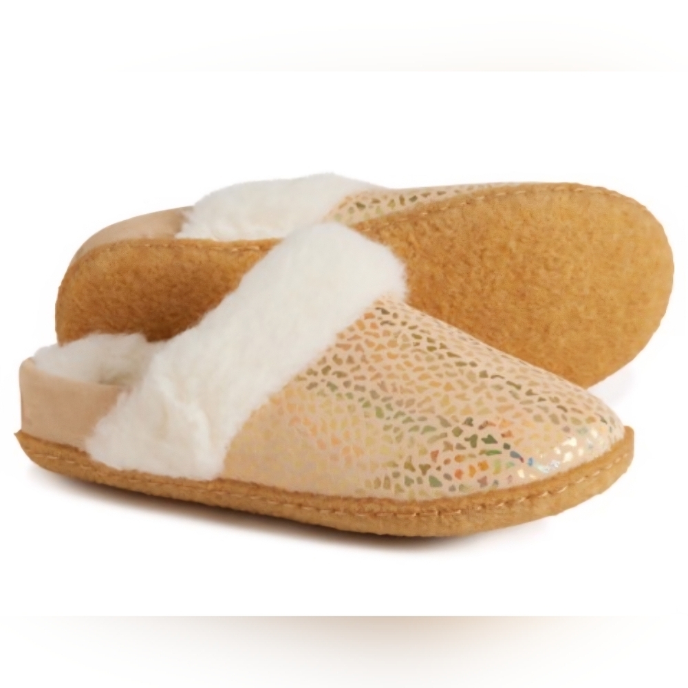 Sorel Youth Nakiska Slide II Slippers Ceramic/Gum Suede Faux Fur New In Box